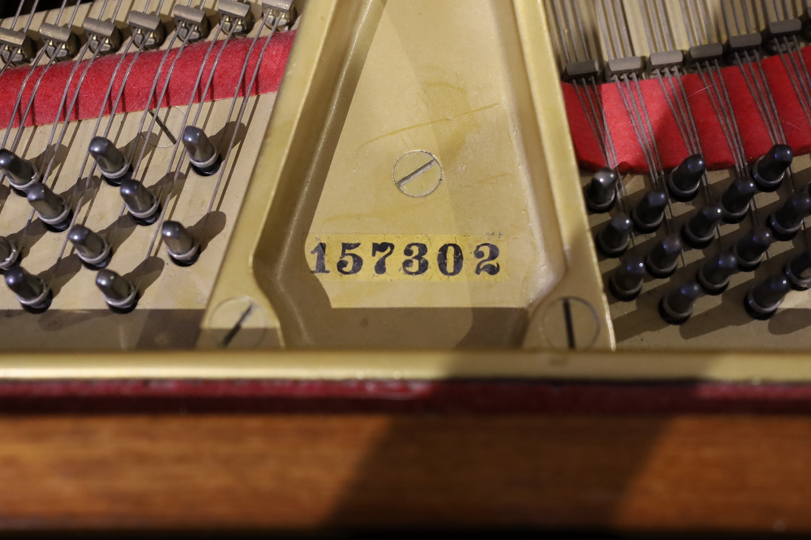A Steinway & Sons of New York Patent Grand Construction mahogany cased piano, no.157302, width 148cm depth 180cm height 97cm